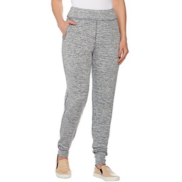 LOGO by Lori Goldstein Gray Space Dye Knit Joggers with Pockets Size S - Picture 7 of 7